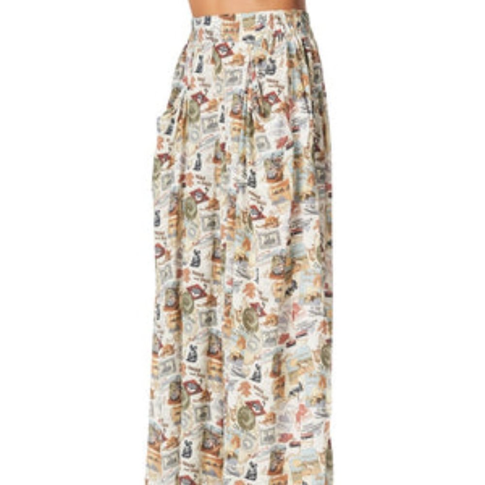 Camilla "Wish you were here" Wide Leg Pant w/ Gathered Pockets-NWT-Size M